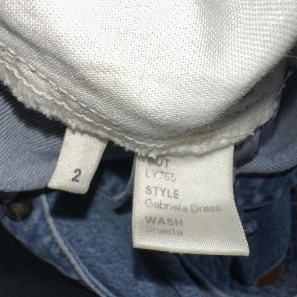 Reformation Jeans Dress 2 Blue‎ Denim Mini Gabriella Button Front Made USA - Picture 10 of 11